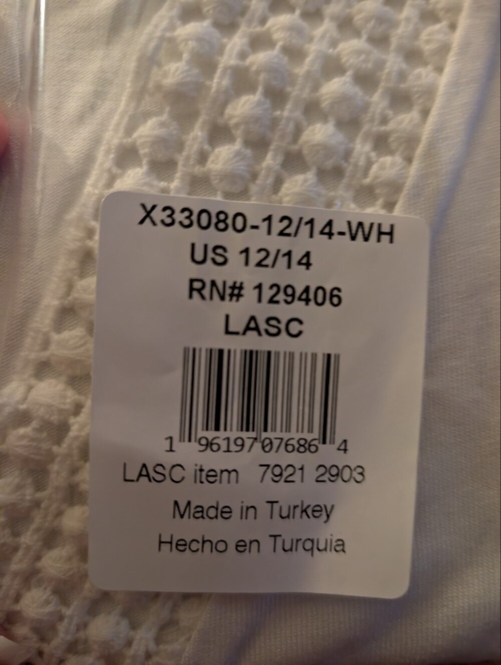 NEW crochet insert tank top by Lascana, Size 12/14 - Picture 4 of 6